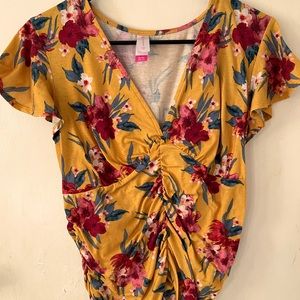Cute Yellow Floral Blouse